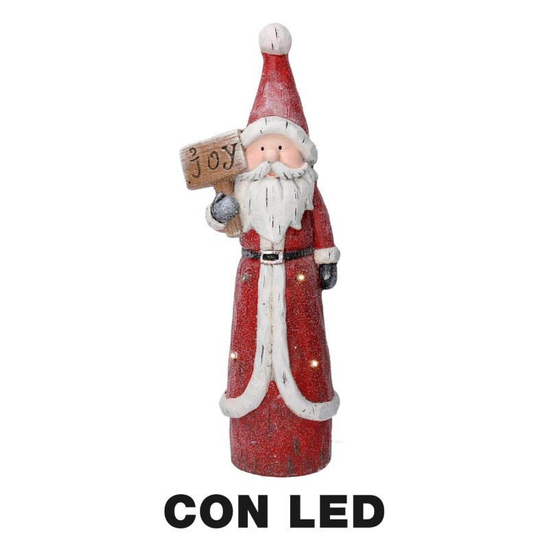 Babbo natale resina led rosso cm 19x14h55,5