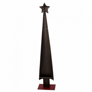 Albero metallo con striscie bianche rosso cm 14x9h67,5