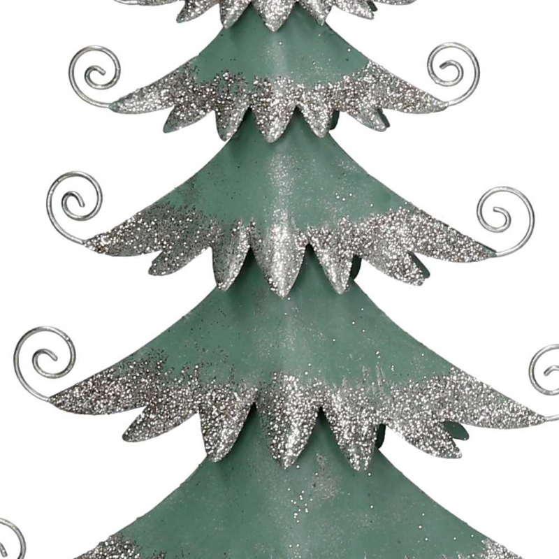 Albero metallo argento e verde salvia cm 21x6,5h40,5