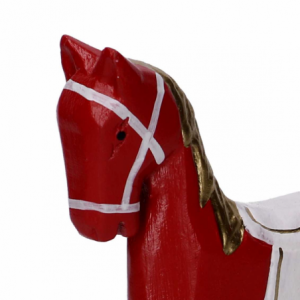 Cavallo a dondolo legno oro e rosso cm 22,5x6h22