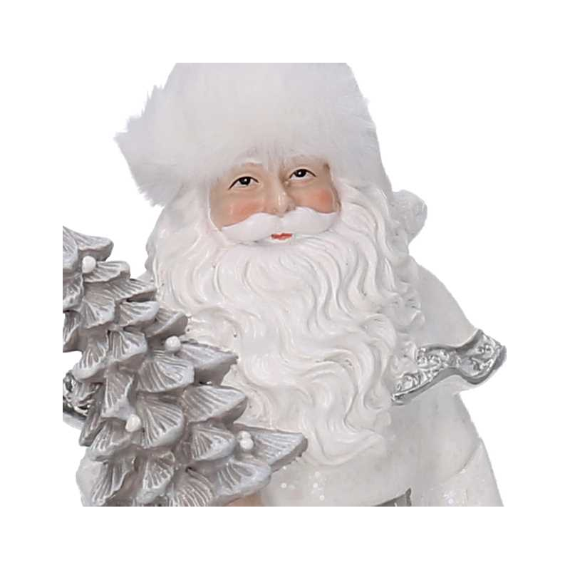 Babbo natale resina bianco cm 14x12h23