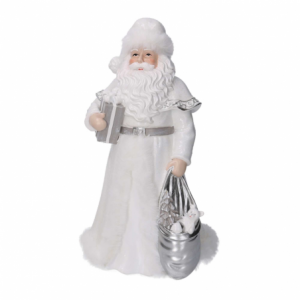 Babbo natale resina bianco cm 16x15,5h31