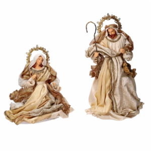 Presepe tessuto oro con re magi cmh35,5