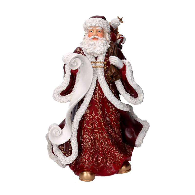 Babbo natale resina rosso cm 26,8x18h38,5