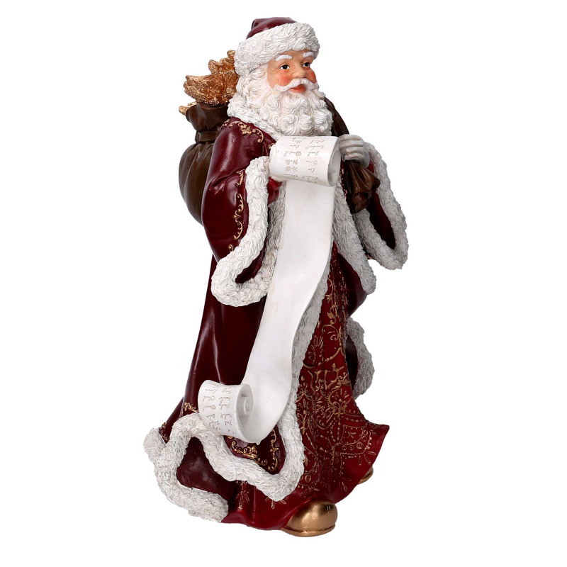 Babbo natale resina rosso cm 26,8x18h38,5