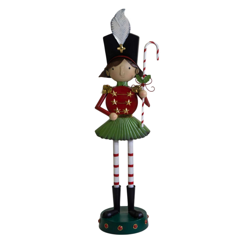 Statua metallo bambina rosso cm 31,7x26,7h104,7