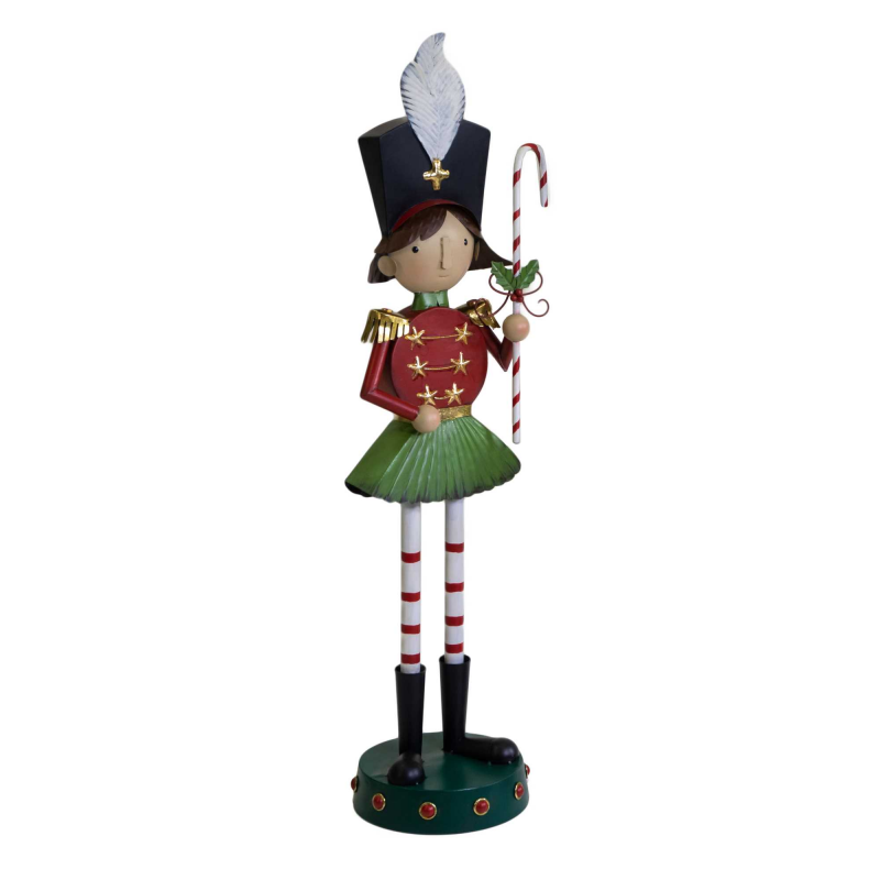 Statua metallo bambina rosso cm 31,7x26,7h104,7