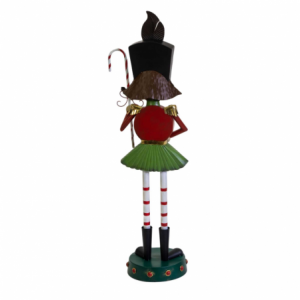 Statua metallo bambina rosso cm 31,7x26,7h104,7