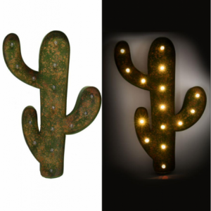 Zoom Cactus metallo verde con led cm40x58,5x5