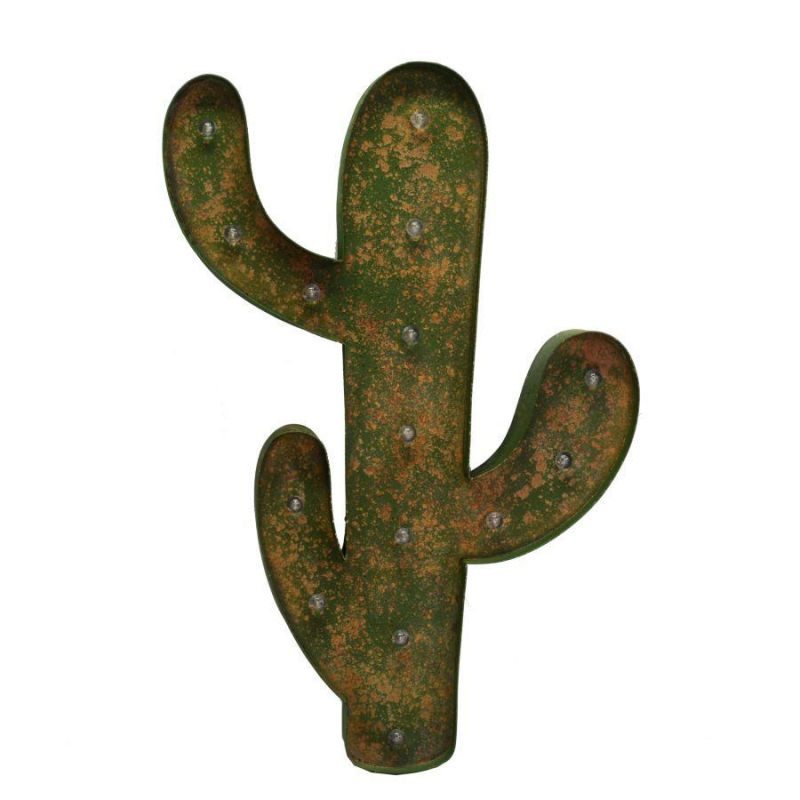 Cactus metallo verde con led cm40x58,5x5