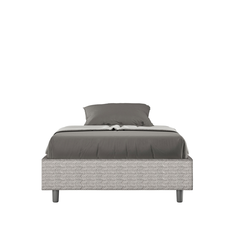 Letto Sommier imbottito 1 piazza e mezza 120x210 cm tessuto Aragona Azelia