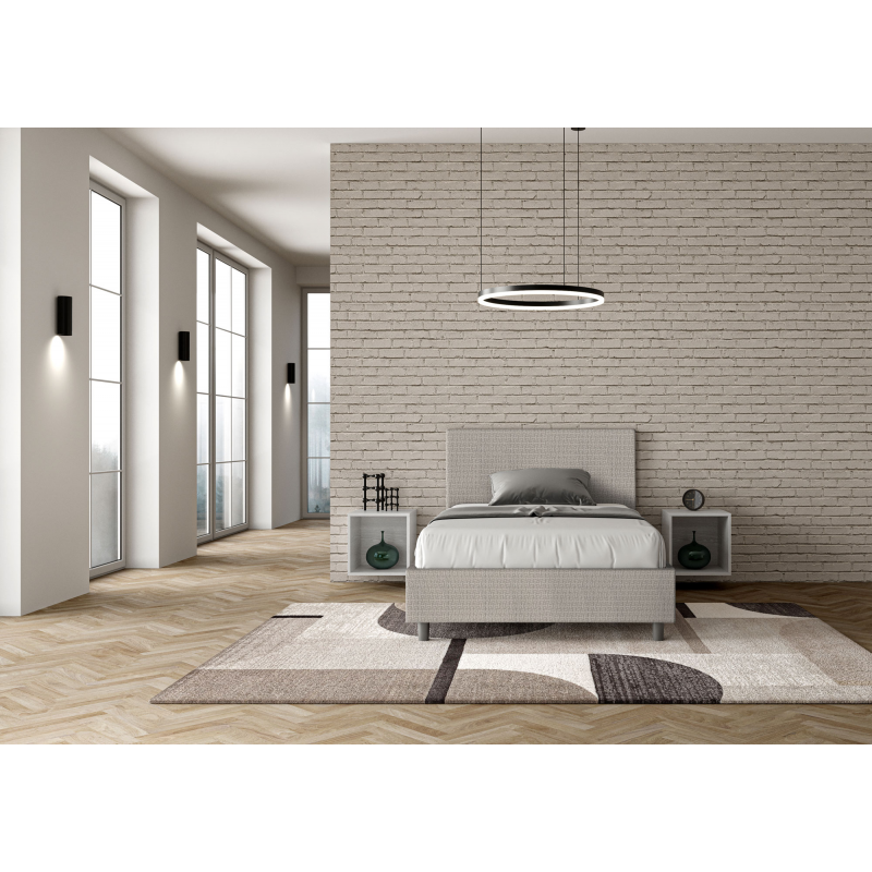 Letto imbottito 1 piazza e mezza 120x210 cm tessuto Labirinto Adele