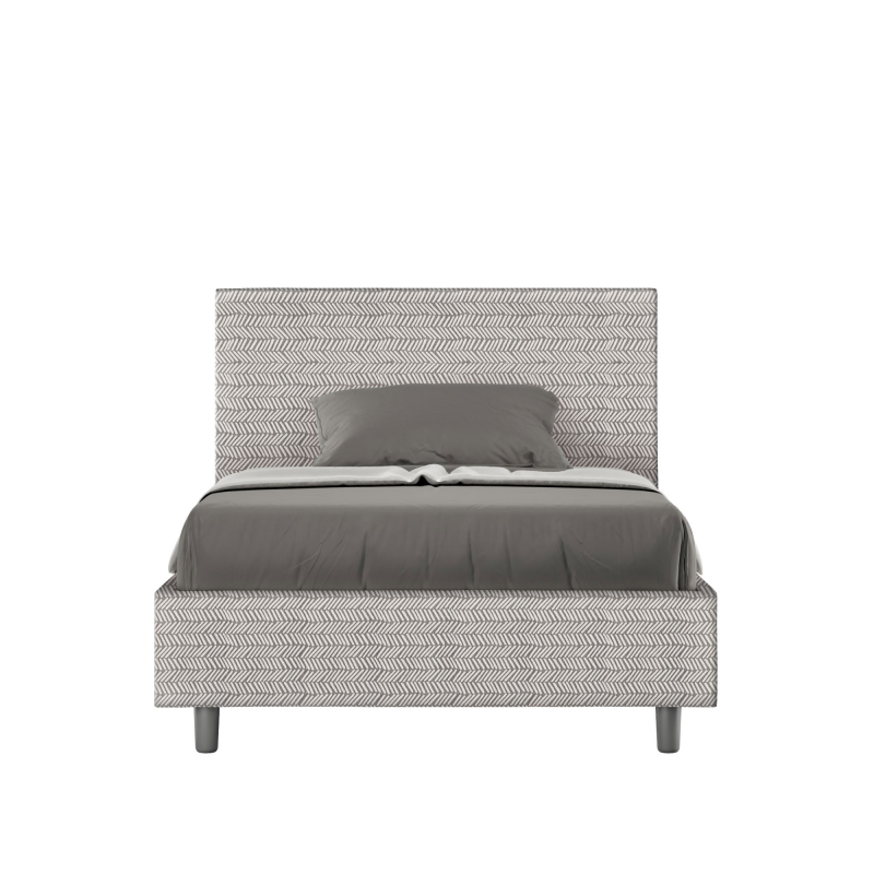 Letto imbottito 1 piazza e mezza 120x210 cm tessuto Aragona Adele