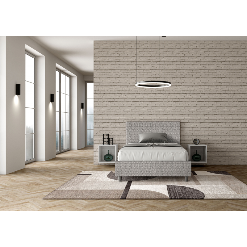 Letto imbottito 1 piazza e mezza 120x210 cm tessuto Aragona Adele