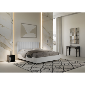 Letto Matrimoniale 160x200 cm struttura bianco frassino testata Kaia