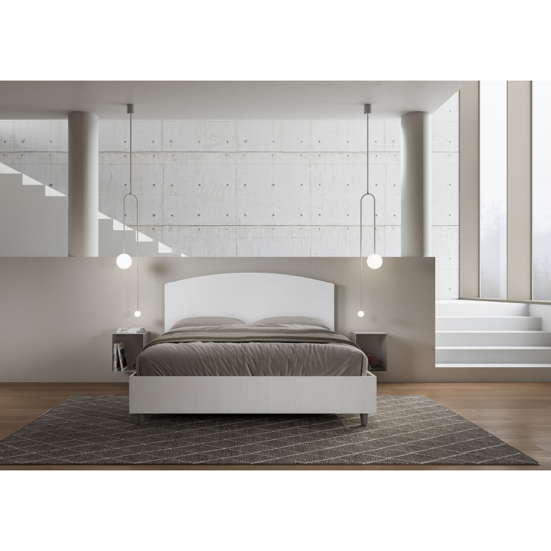 Letto Matrimoniale 160x200 cm struttura bianco frassino testata Antilia