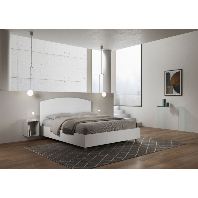 Letto Matrimoniale 160x200 cm struttura bianco frassino testata Antilia