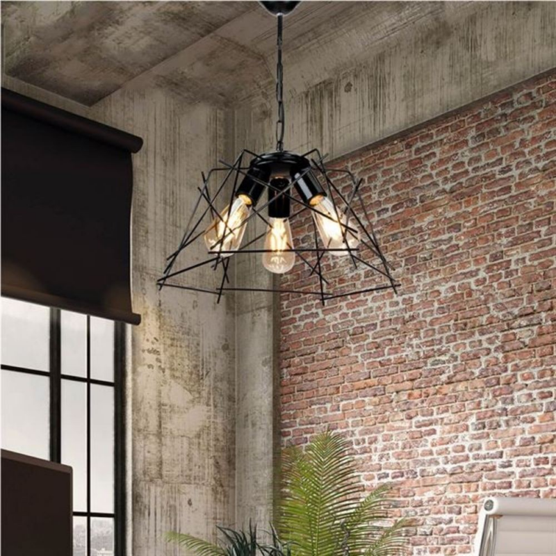 Lampada a sospensione Tena MDL3854 luci in metallo nero asimmetrico