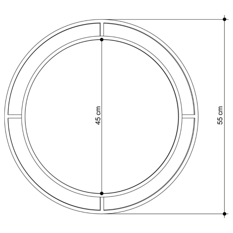 Specchio Bubble con doppia cornice in metallo oro