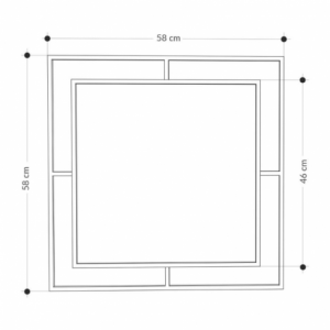 Zoom Specchio quadrato Corner con doppia cornice in metallo nero