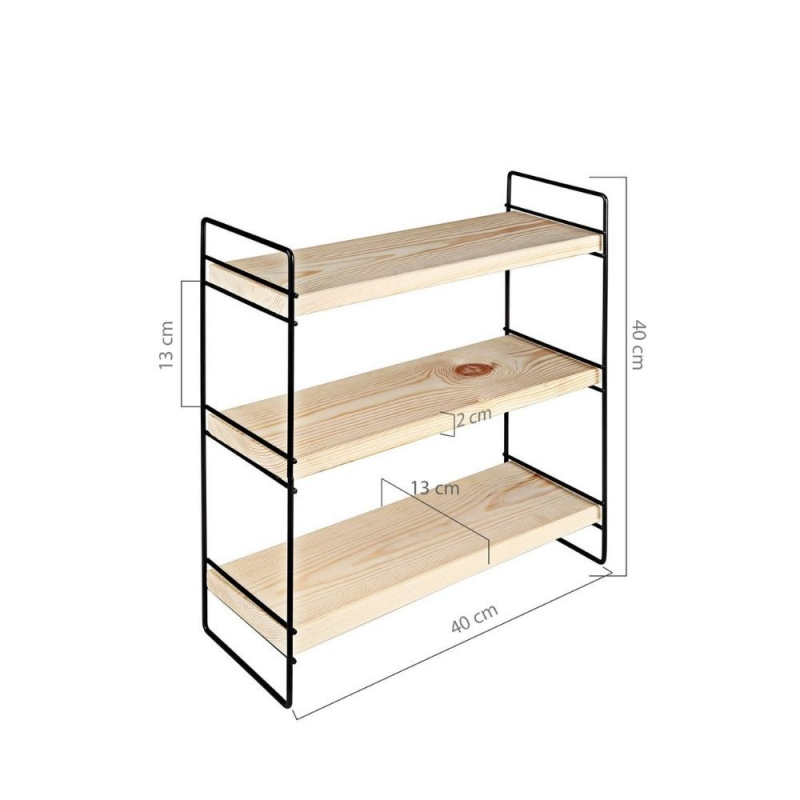 Scaffale MENSOLE Hobby 3 ripiani 40x13x40 nero ASZ1571