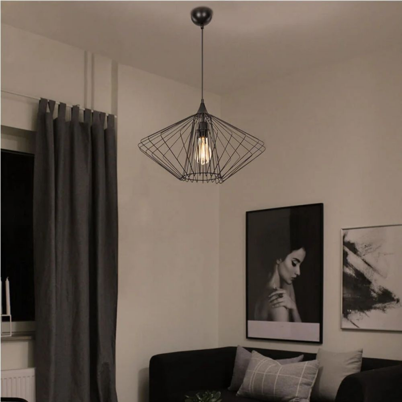 Lampada a sospensione Arona ASZ1360 filo metallico nero