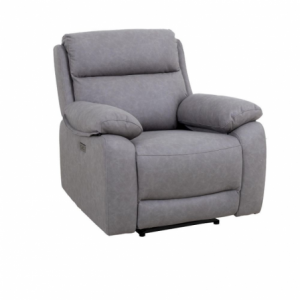 Poltrona Siviglia recliner elettrico Nabuk light grey