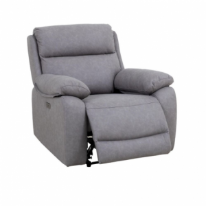 Poltrona Siviglia recliner elettrico Nabuk light grey