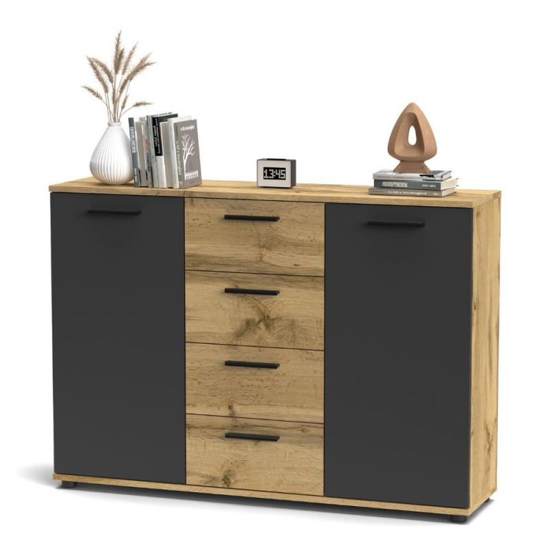 Credenza Berno colore rovere wotan e antracite