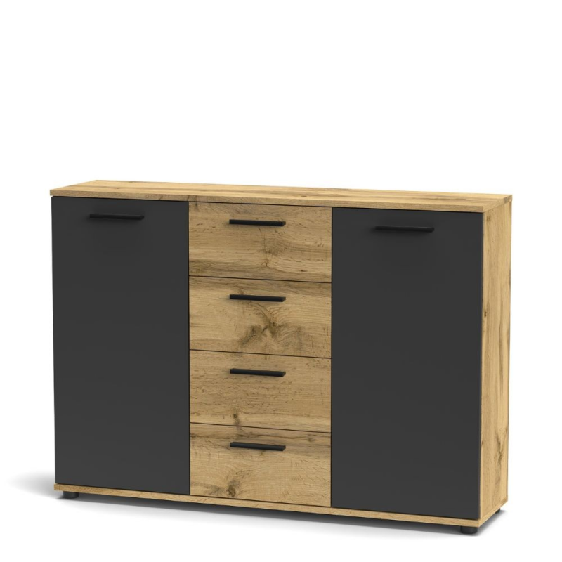 Credenza Berno colore rovere wotan e antracite