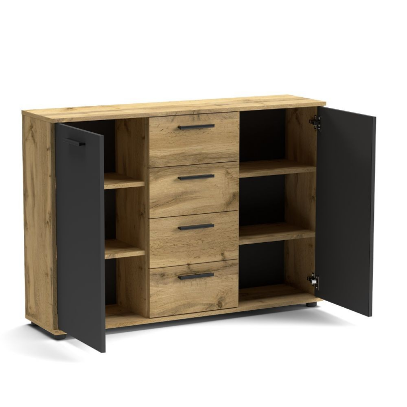 Credenza Berno colore rovere wotan e antracite