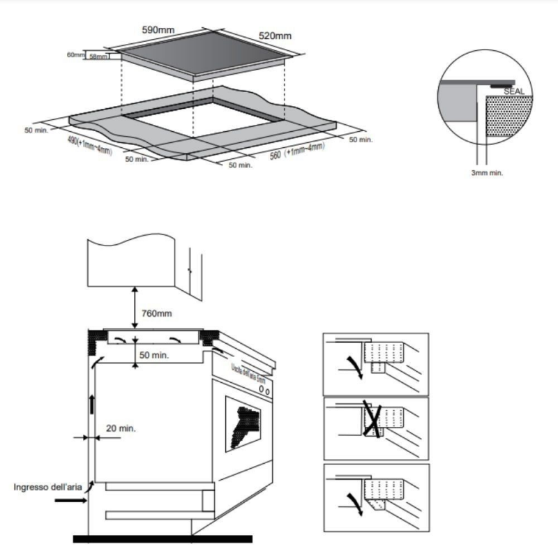 Piano cottura induzione 60 cm MKHI64EBK Master Kitchen